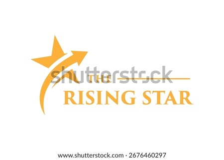 Vector Graphic of Rising Star Logo Design with Abstract Star and Upward Arrow Symbol Concept for Business, Success, and Achievement Branding