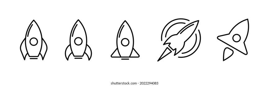 Vector graphic of rocket icon collection