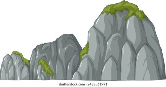 Vector graphic of a rocky mountain landscape