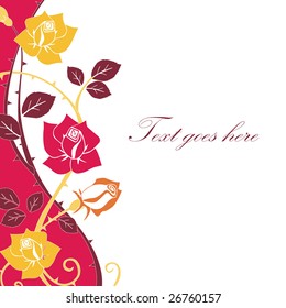 Gráfico vectorial de la rosa con hojas