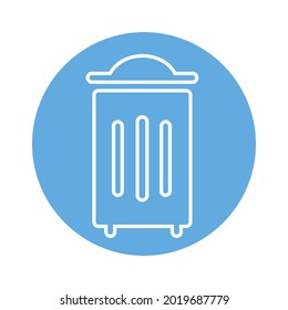 Vector Graphic of Rubbish Bin - Blue Monochrome Style - simple illustration. Editable stroke. Design template vector.outline style design.Vector graphic illustration