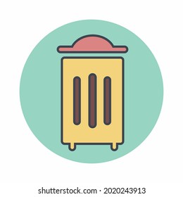Vector Graphic of Rubbish Bin - Colour Mate Style - simple illustration. Editable stroke. Design template vector.outline style design.Vector graphic illustration