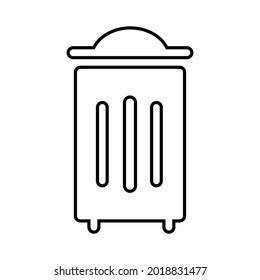 Vector Graphic of Rubbish Bin - Line Style - simple illustration. Editable stroke. Design template vector.outline style design.Vector graphic illustration