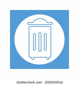 Vector Graphic of Rubbish Bin - White Moon Style - simple illustration. Editable stroke. Design template vector.outline style design.Vector graphic illustration