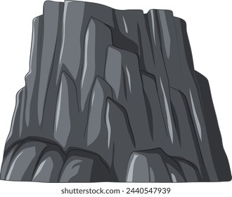 Vector graphic of a rugged gray rock face