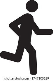 Vector graphic of a running person.