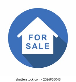 Vector Graphic of For Sale House - Flat Style - simple illustration. Editable stroke. Design template vector.outline style design.Vector graphic illustration