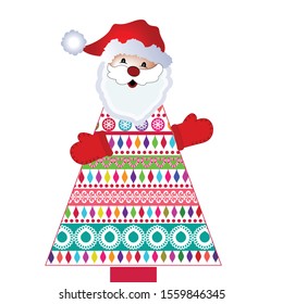 Vector Graphic Santa Christmas tree - fully editable 