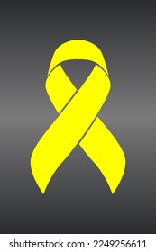 Gráfica vectorial de la cinta del cáncer de sarcoma sobre fondo blanco. Cinta amarilla de sensibilización para el símbolo de apoyo del cáncer de sarcoma. vector eps10.
