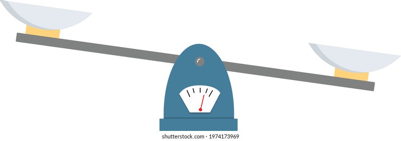 Vector graphic of scale tipping to one side showing weight and balance