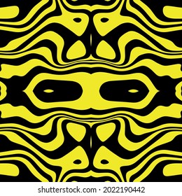 Vector graphic of seamless abstract pattern. Ornament with elements of black and yellow colors. Texture for Gift voucher, frames, certificate, currency, money design, etc. Award background. 
