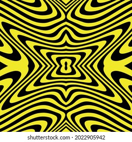 Vector graphic of seamless abstract pattern. Ornament with elements of black and yellow colors. Texture for Gift voucher, frames, certificate, currency, money design, etc. Award background. 
