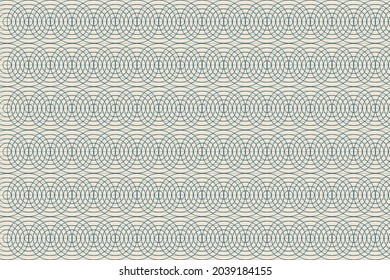 Vector graphic of Seamless geometric pattern in green color. Background with geometrical pattern of circles. Design for banknote, ticket, certificate, diplomas, gift voucher etc. vector eps10.
