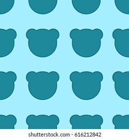 Vector graphic seamless pattern with bears. Baby animals background in shadows. Banner with childhood's pattern