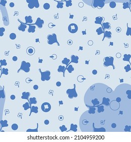 Vector graphic of seamless pattern design with dark blue, light blue and grey color scheme and also with flower theme. Perfect for pattern of textile industry