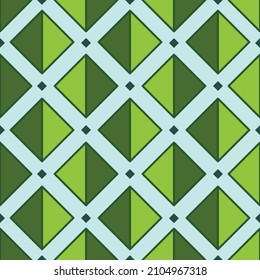Vector graphic of seamless pattern design with green, and light blue color scheme and also with geometrical shape. Perfect for pattern of textile industry