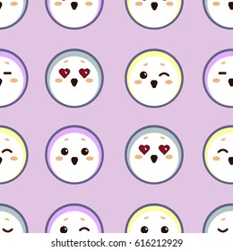 Vector graphic seamless pattern with penguins. Baby animals background in light colors. Banner with childhood's pattern