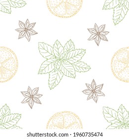 Vector graphic seamless pattern with sea animals on a white background