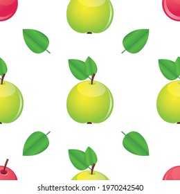 Vector graphic seamless pattern with summer fruit on a white background