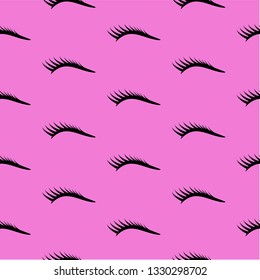 Vector graphic seamless texture of false eyelashes.