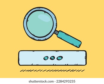 Vector graphic of a search bar displayed on screen. Hand drawn illustration.
