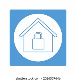 Vector Graphic of Secure House - White Moon Style - simple illustration. Editable stroke. Design template vector.outline style design.Vector graphic illustration