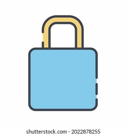 Vector Graphic of Secure - Line Cut Style - simple illustration. Editable stroke. Design template vector.outline style design.Vector graphic illustration