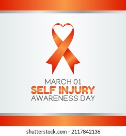 Vector Graphic Of Self Injury Awareness Day Good For Self Injury Awareness Day Celebration. Flat Design. Flyer Design.flat Illustration.