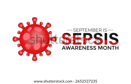 Vector graphic of Sepsis Awareness Month background template. A concept for healthcare and medicine. Realistic ribbon and blood icon Banner poster, social media, flyer and background design