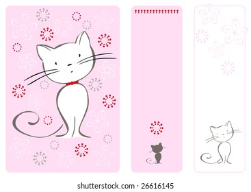 vector graphic set with cat