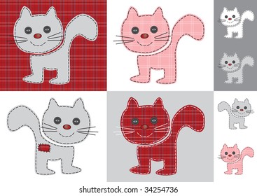 vector graphic set with cats