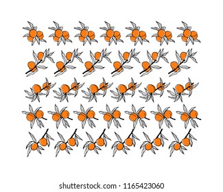 Vector graphic set of hand drawn peach tree borders. Ink drawing, graphic style, beautiful design elements