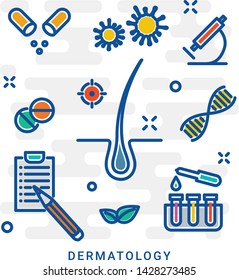 Vector graphic set. Icons in contour, thin and linear design. Cosmetology, dermatology. Skin care. Simple isolated icons. Beauty care concept. Can be used for topics like spa salon, skincare