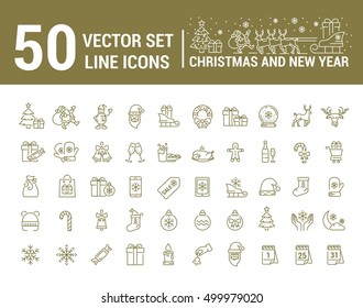 Vector graphic set. Silhouette, logo, icon. Christmas, New Year. Linear, flat, contour, thin, design. App, Web site template, infographic. Concept of Christmas sign. Element, emblem, symbol.