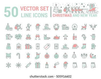 Vector graphic set. Silhouette, logo, icon. Christmas, New Year. Linear, flat, contour, thin, design. App, Web site template, infographic. Concept of Christmas sign. Element, emblem, symbol.