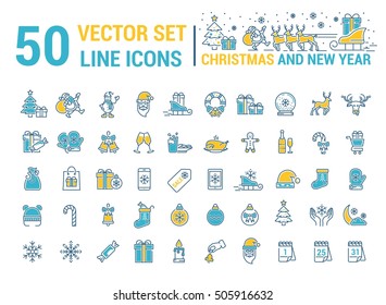 Vector graphic set. Silhouette, logo, icon. Christmas, New Year. Linear, flat, contour, thin, design. App, Web site template, infographic. Concept of Christmas sign. Element, emblem, symbol.