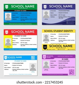 Gráfica vectorial del diseño de la tarjeta de identificación del estudiante, moderna y sencilla. Uso adecuado para estudiantes escolares.