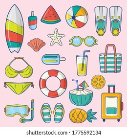 vector graphic set of summer element