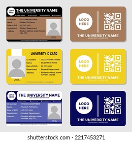 Vector Graphic of Set University ID Card Design, modern and simple. Suitable use for University Students.