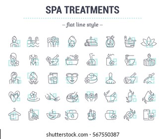 Vector graphic set.Icons in flat, contour,thin and linear design.Spa treatment.Alternative medicine.Simple isolated icon on white background.Concept illustration for Web site, app.Sign,symbol,element. - Shutterstock ID 567550387