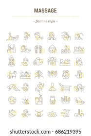 Vector graphic set.Isolated Icons in flat, contour, thin, minimal and linear design.Aroma vana. Aromatherapy. Relaxing bath.Concept illustration for Web site.Sign,symbol, element.