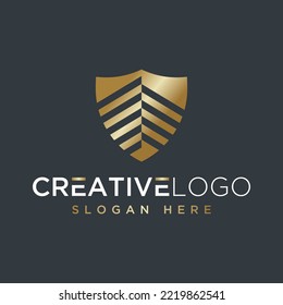 Vector graphic of shield logo design template