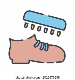 Vector Graphic of Shoe Polishing - Line Cut Style - simple illustration. Editable stroke. Design template vector.outline style design.Vector graphic illustration