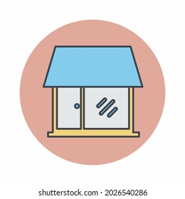 Vector Graphic of Shop - Color Mate Style - simple illustration. Editable stroke. Design template vector.outline style design.Vector graphic illustration