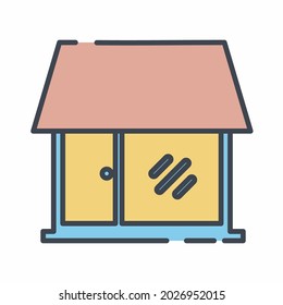 Vector Graphic of Shop - Line Cut Style - simple illustration. Editable stroke. Design template vector.outline style design.Vector graphic illustration
