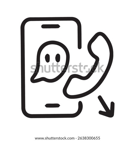 Vector graphic showing a missed call notification on a mobile phone with a speech bubble icon. Depicts a missed communication or unanswered call.