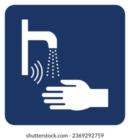 Vector graphic of sign indicating an automatic sensor faucet