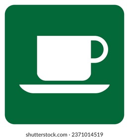 Vector graphic of sign indicating a coffeeshop or rest area nearby