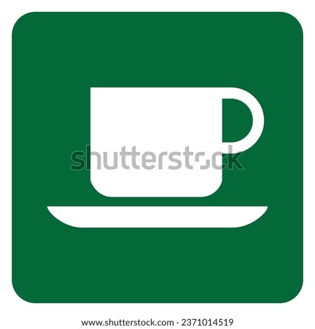 Vector graphic of sign indicating a coffeeshop or rest area nearby