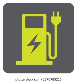 Vector graphic of sign indicating an electric vehicle charging station